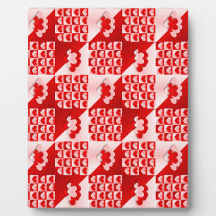 Romantic Valentine Love Hearts Red White Heart Plaque