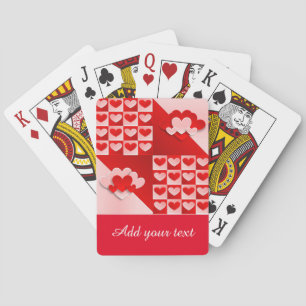 Romantic Valentine Love Hearts Red White Heart Playing Cards