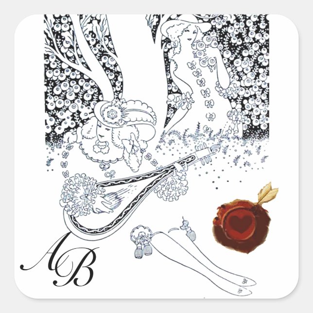 ROMANTIC VALENTINE LOVERS RED WAX SEAL MONOGRAM (Front)