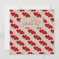 Romantic Valentine’s Day Card | Red Heart Pattern