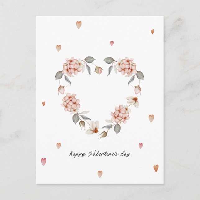 Romantic Valentine’s Day Card with Floral Heart (Front)