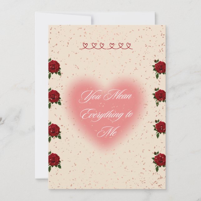 Romantic Valentine’s Day Rose Card (Front)