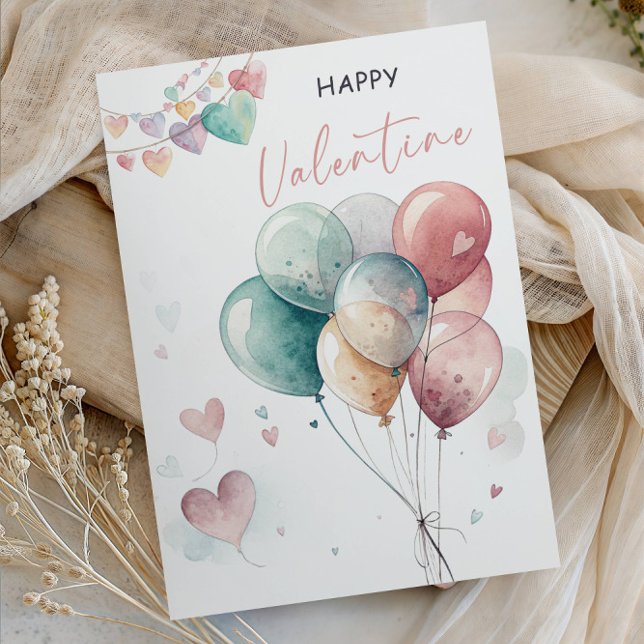 Romantic Valentine’s Day with Balloons & Hearts Invitation (Creator Uploaded)