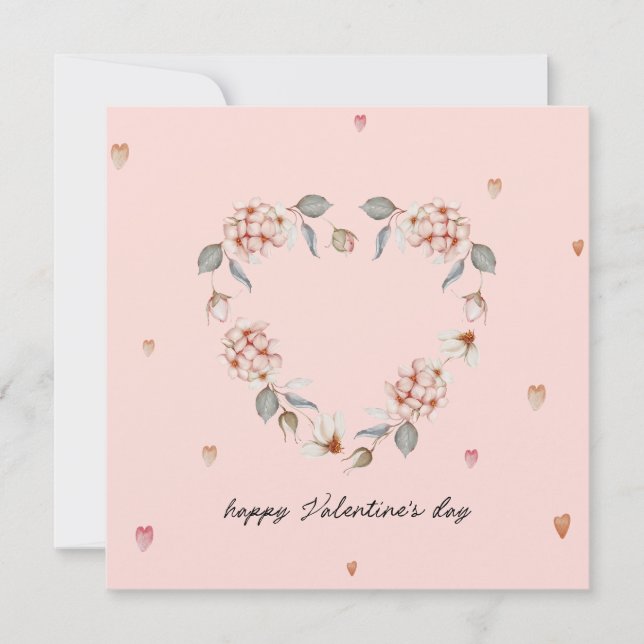 Romantic Valentine’s Day with Floral Heart Card (Front)
