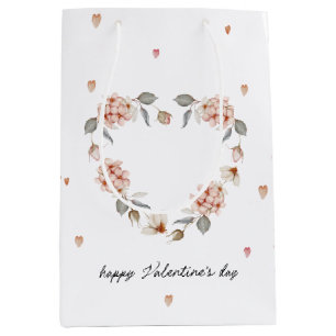 Romantic Valentine’s Day with Floral Heart Medium Gift Bag