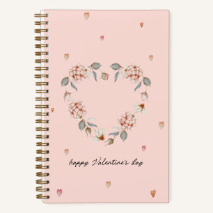 Romantic Valentine’s Day with Floral Heart Notebook