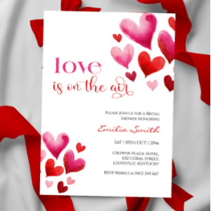 Romantic valentine's  bridal shower party invitation