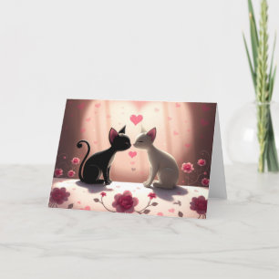 Romantic Valentines Cat Card