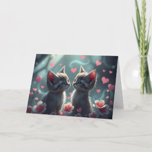 Romantic Valentines Cat Card