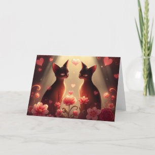 Romantic Valentines Cat Card