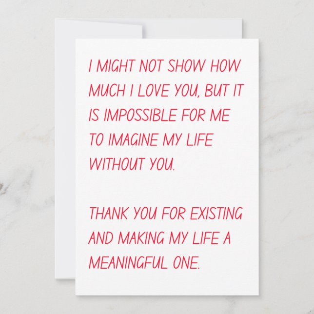 Romantic Valentines day card for him and her (Front)