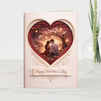 Romantic Valentine's Day Folded Greeting Card: Hea Card