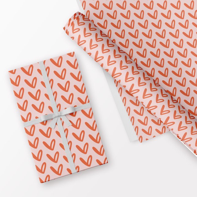 Romantic Valentine's Day Heart-Filled Pink Wrapping Paper (Creator Uploaded)