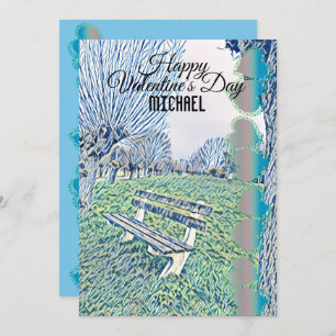 Romantic Valentines Day Heart Garden Bench For Him