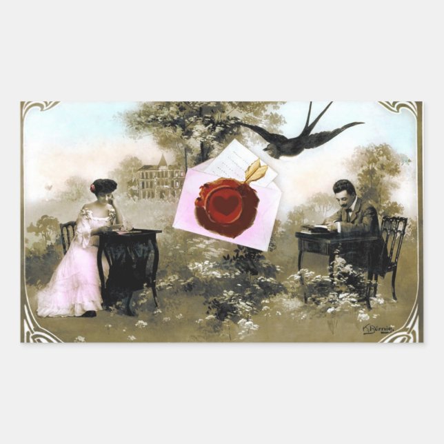 ROMANTIC VALENTINE'S DAY LOVERS RED WAX SEAL HEART (Front)