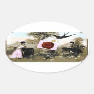 ROMANTIC VALENTINE'S DAY LOVERS RED WAX SEAL HEART