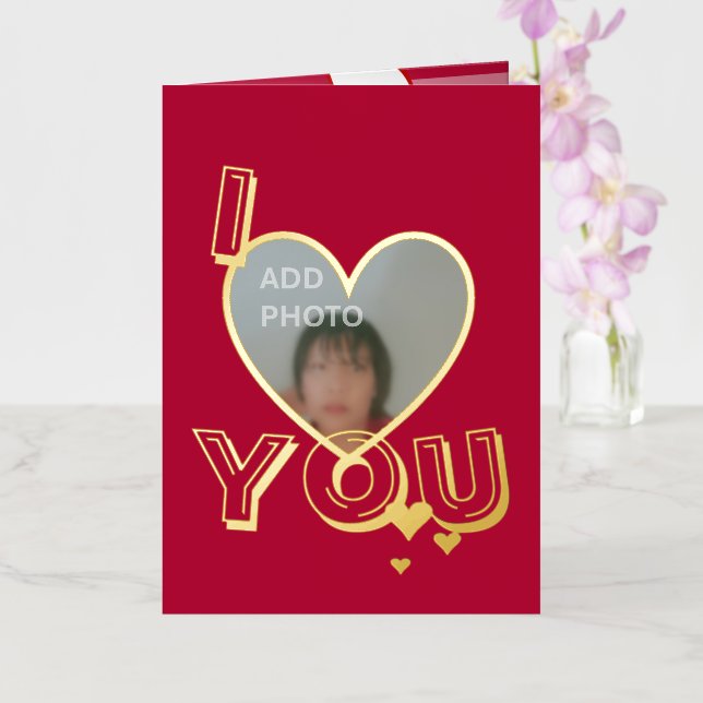 Romantic Valentine's Day Photo Foil Card (Orchid)