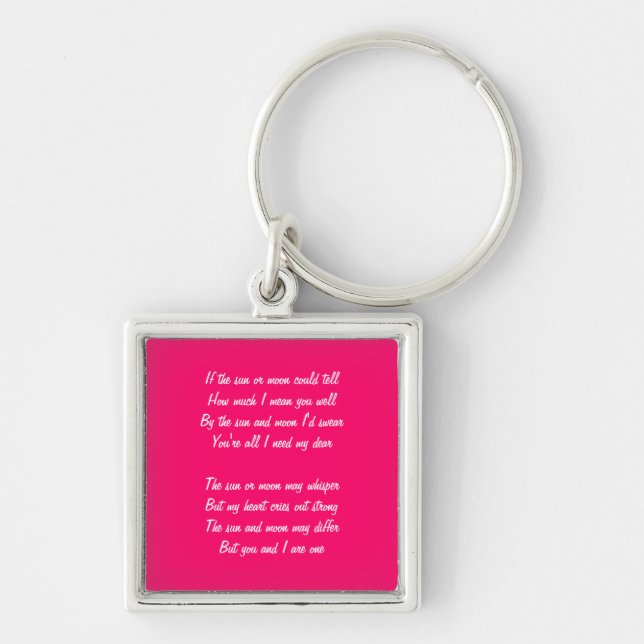 Romantic Valentine's day poem Key Ring (Front)