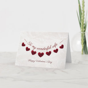 Romantic Valentine's Day Red Heart Bunting wife Card