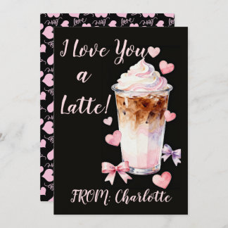 Romantic Valentines Day Whipped cream iced coffee Card
