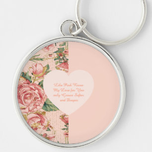 Romantic Valentine's Day with Lovely Roses Paper P Key Ring