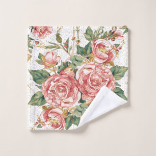 Romantic Valentine's Day with Lovely Roses,Pink Wash Cloth