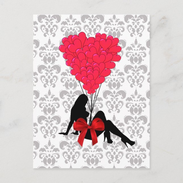 Romantic Valentines design Holiday Postcard (Front)