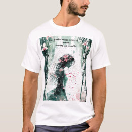 Romantic valentines, graceful bamboo, love quote T-Shirt