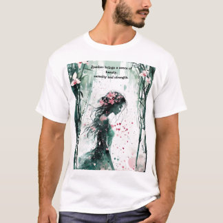 Romantic valentines, graceful bamboo, love quote T-Shirt