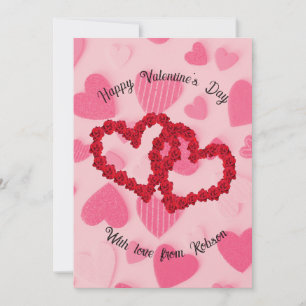 Romantic Valentine's hearts and roses card