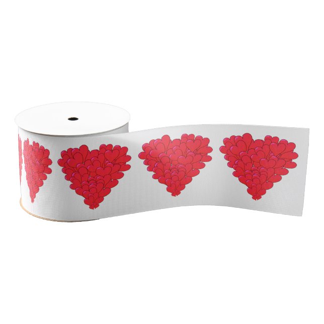 Romantic Valentines love heart Grosgrain Ribbon (Spool)