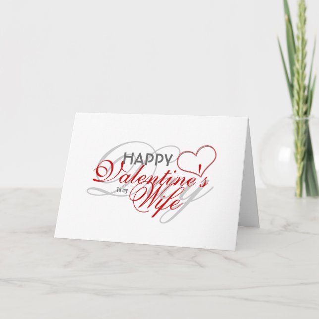 Romantic valentine's wife message holiday card (Front)