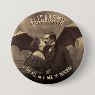 Romantic Vampire Vintage Dracula Kissing Halloween 7.5 Cm Round Badge