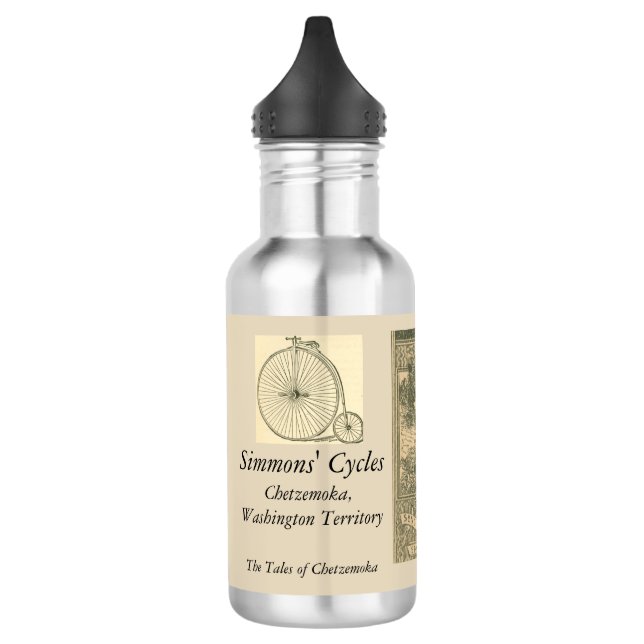 Romantic Victorian cyclists 532 Ml Water Bottle (Left)