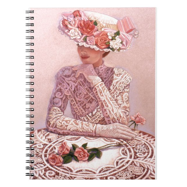 Romantic Victorian Lady Notebook (Front)