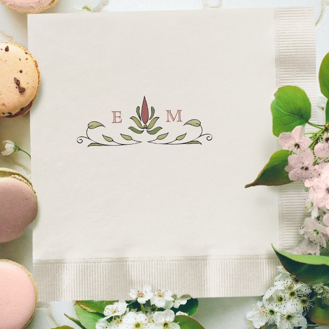 Romantic Victorian Monogram Customisable Wedding Napkin (Creator Uploaded)