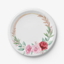 Romantic Victorian Rose Garden Paper Plate