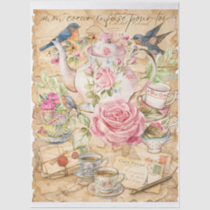 Romantic Victorian Tea Time “Mon Cœur Infuse Pour Tissue Paper
