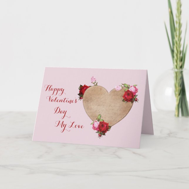 Romantic Victorian Valentine's Day Card (Front)