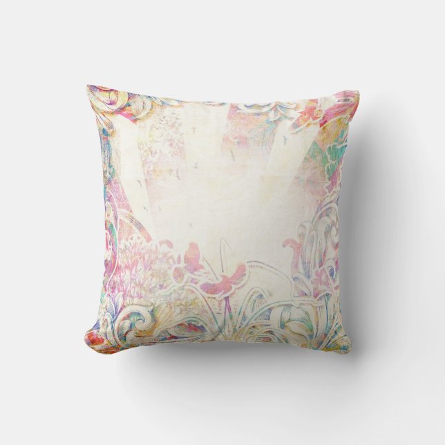 Romantic Victorian with Flower Border Cushion (Front)