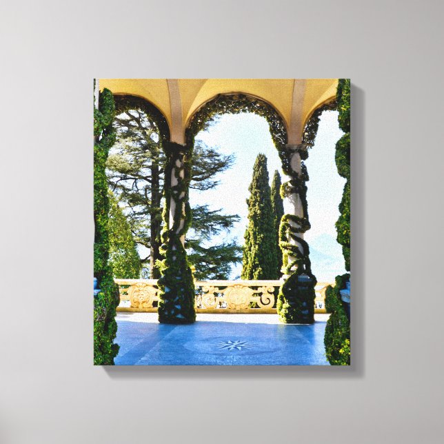 Romantic Villa del Balbianello (Lake Como, Italy) Canvas Print (Front)