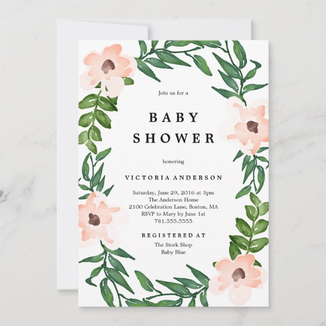 Romantic Vines Baby Shower Invitation (Front)