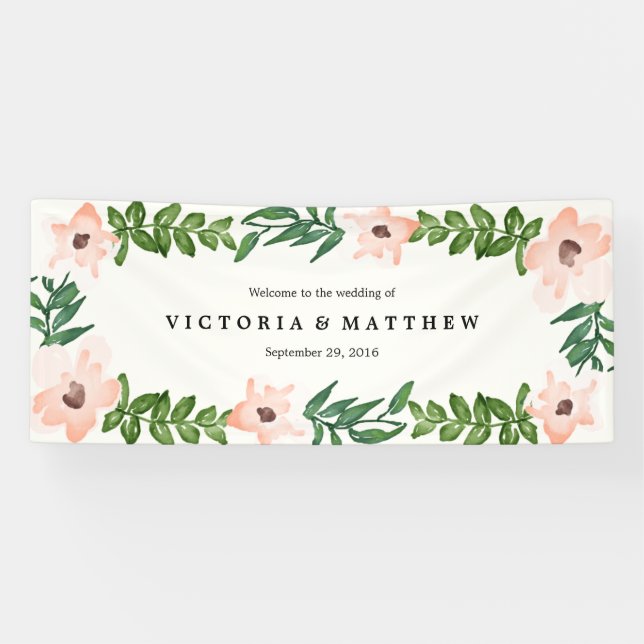 Romantic Vines Extra Large Wedding Banner (Horizontal)