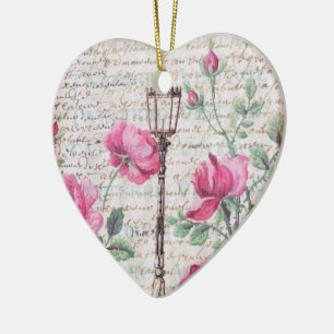 Romantic Vines Hearts Blossoms Couple Love Ceramic Tree Decoration