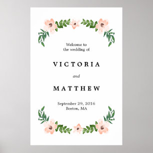 Romantic Vines Large Wedding Welcome Sign