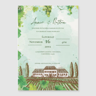 Romantic Vineyard & Grapevine Wedding Invitation