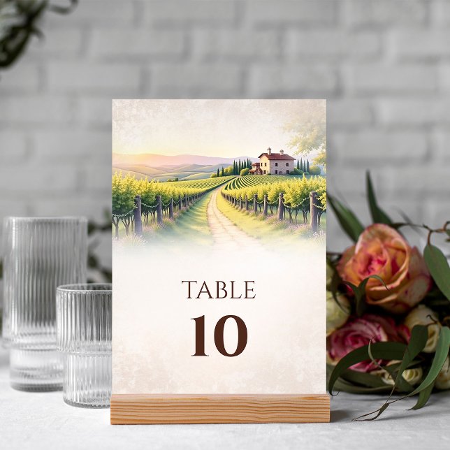 Romantic Vineyard Rustic Wedding Table Number (Creator Uploaded)