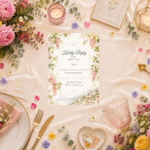 Romantic Vineyard Wedding RSVP Card
