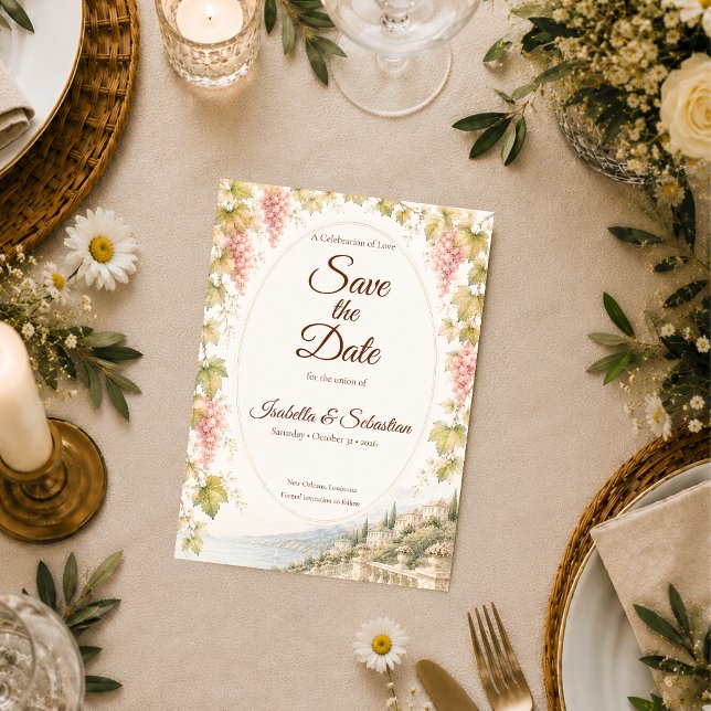 Romantic Vineyard Wedding Save The Date (Creator Uploaded)