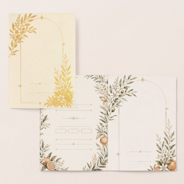 Romantic Vineyard Wedding Stationery  Foil Card (Display)